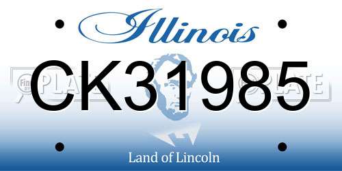 CK31985 Illinois License Plate