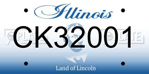 CK32001 Illinois License Plate