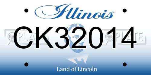 CK32014 Illinois License Plate