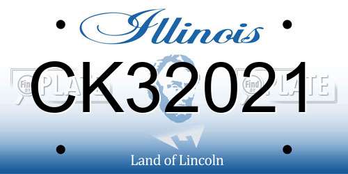 CK32021 Illinois License Plate