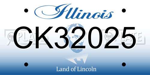CK32025 Illinois License Plate