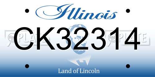 CK32314 Illinois License Plate