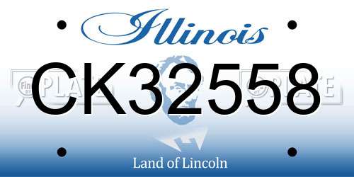 CK32558 Illinois License Plate