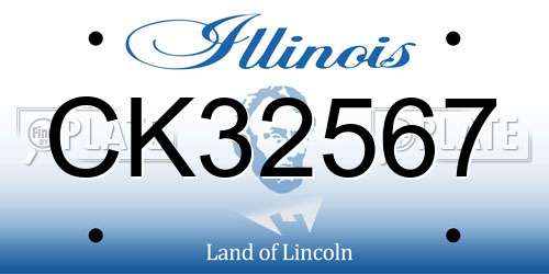 CK32567 Illinois License Plate