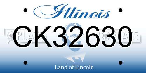 CK32630 Illinois License Plate