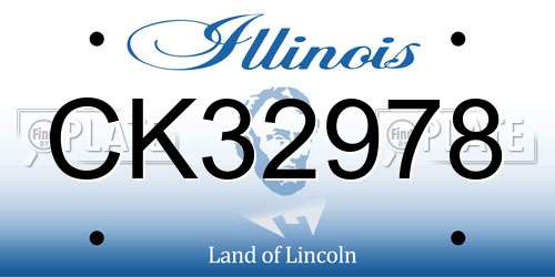 CK32978 Illinois License Plate