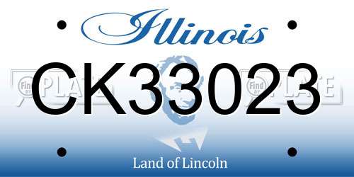 CK33023 Illinois License Plate