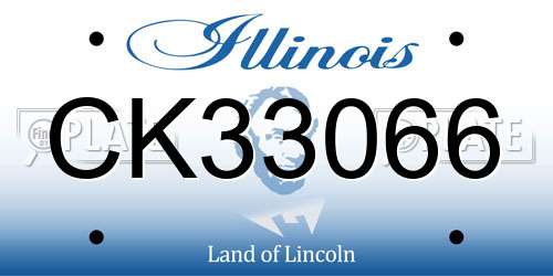CK33066 Illinois License Plate
