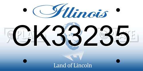 CK33235 Illinois License Plate