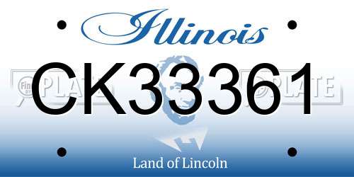 CK33361 Illinois License Plate