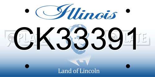 CK33391 Illinois License Plate