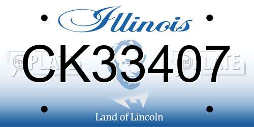 CK33407 Illinois License Plate