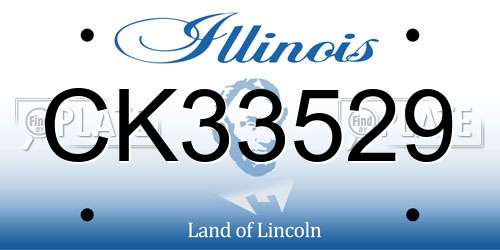 CK33529 Illinois License Plate
