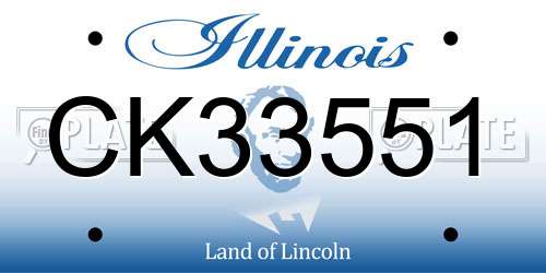 CK33551 Illinois License Plate