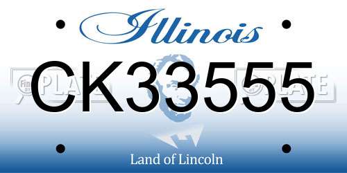 CK33555 Illinois License Plate