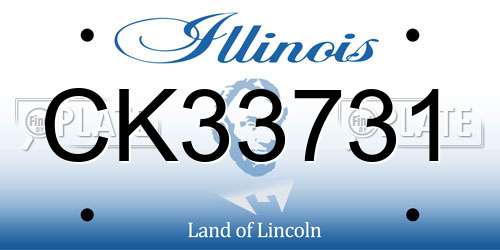 CK33731 Illinois License Plate