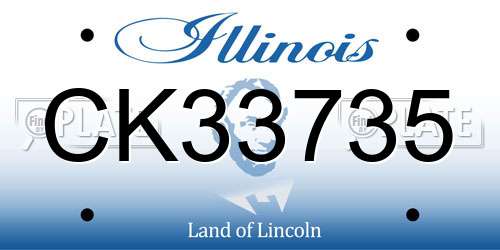 CK33735 Illinois License Plate