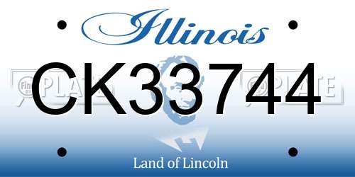 CK33744 Illinois License Plate