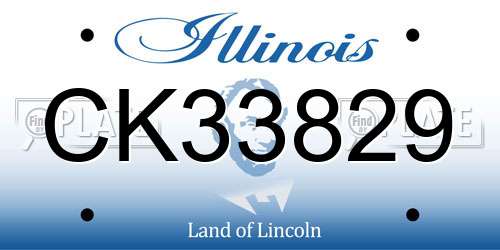 CK33829 Illinois License Plate