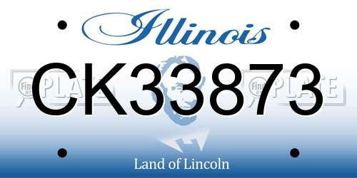 CK33873 Illinois License Plate