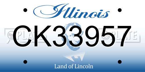CK33957 Illinois License Plate