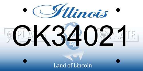 CK34021 Illinois License Plate
