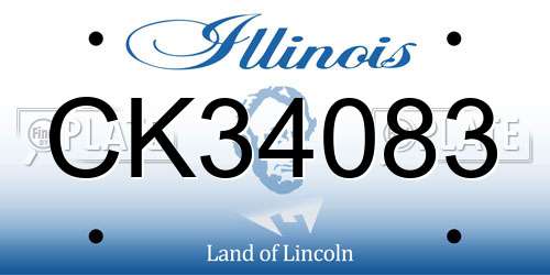CK34083 Illinois License Plate