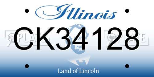 CK34128 Illinois License Plate