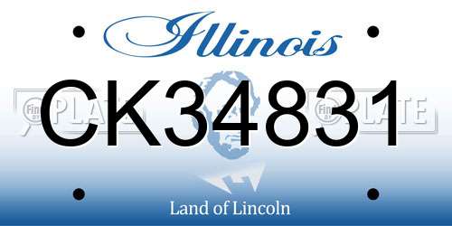 CK34831 Illinois License Plate