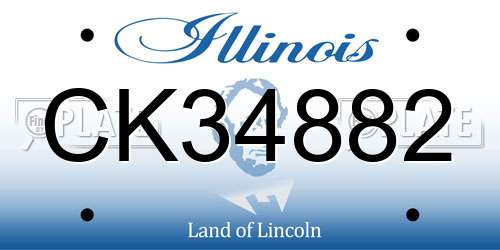 CK34882 Illinois License Plate