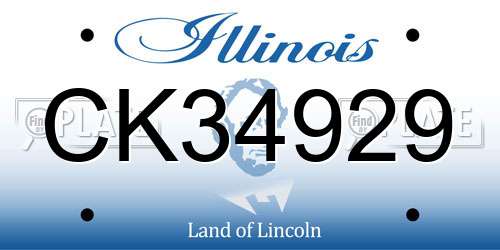 CK34929 Illinois License Plate
