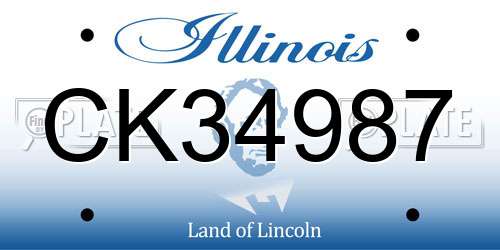 CK34987 Illinois License Plate