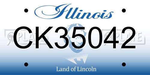 CK35042 Illinois License Plate