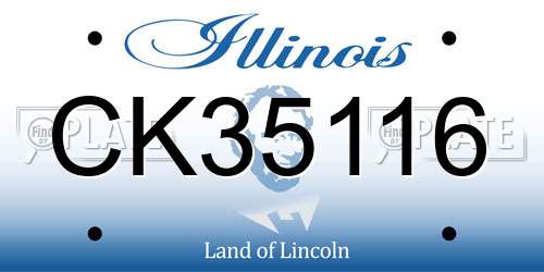 CK35116 Illinois License Plate