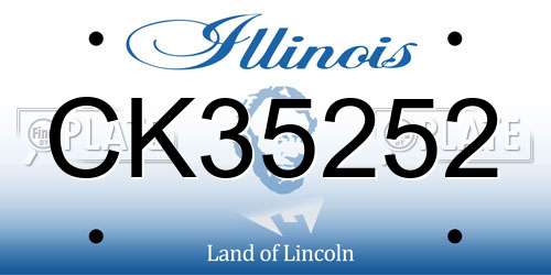 CK35252 Illinois License Plate