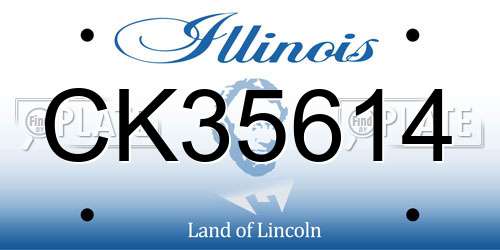 CK35614 Illinois License Plate