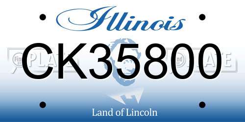 CK35800 Illinois License Plate