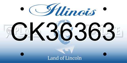 CK36363 Illinois License Plate