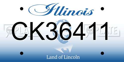 CK36411 Illinois License Plate