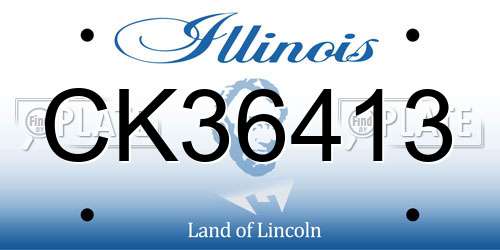 CK36413 Illinois License Plate