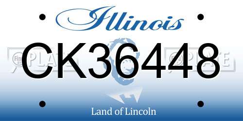 CK36448 Illinois License Plate