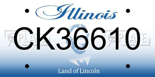 CK36610 Illinois License Plate