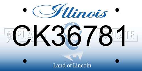 CK36781 Illinois License Plate