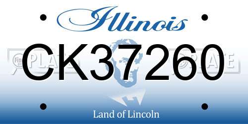CK37260 Illinois License Plate