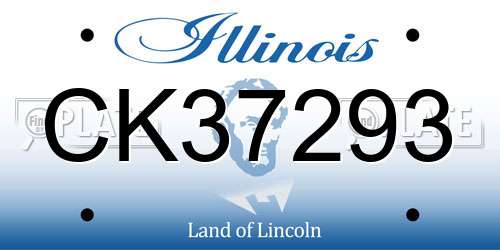 CK37293 Illinois License Plate