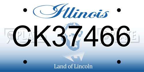 CK37466 Illinois License Plate