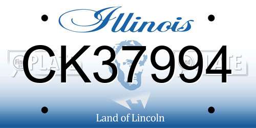 CK37994 Illinois License Plate