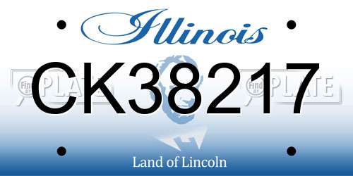 CK38217 Illinois License Plate