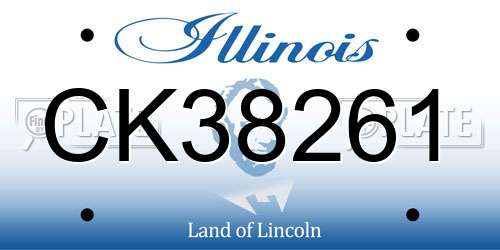 CK38261 Illinois License Plate