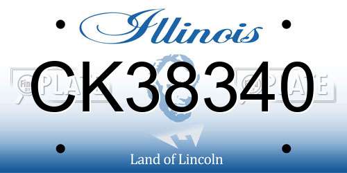 CK38340 Illinois License Plate